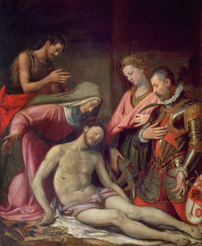 The Deposition of Christ with St. John the Baptist, St. Catherine of Alexandria and a Donor by Santi di Tito